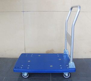 300kg 파란 플라스틱 널, 파랑/회색을 가진 움직일 수 있는 플라스틱 플래트홈 트롤리